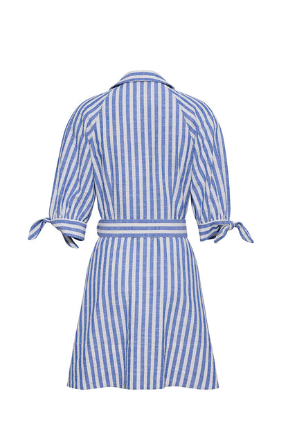 Caro Mini Dress Seersucker Blue - Cara Cara