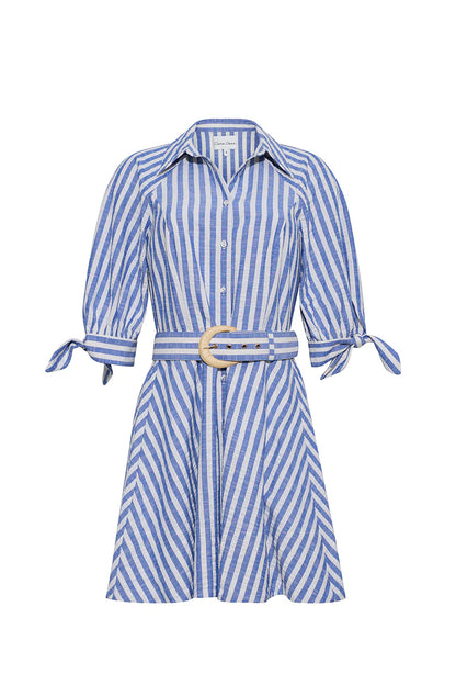 Caro Mini Dress Seersucker Blue - Cara Cara