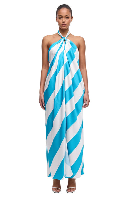 Chantell Dress Turquoise Ivory - Ronny Kobo