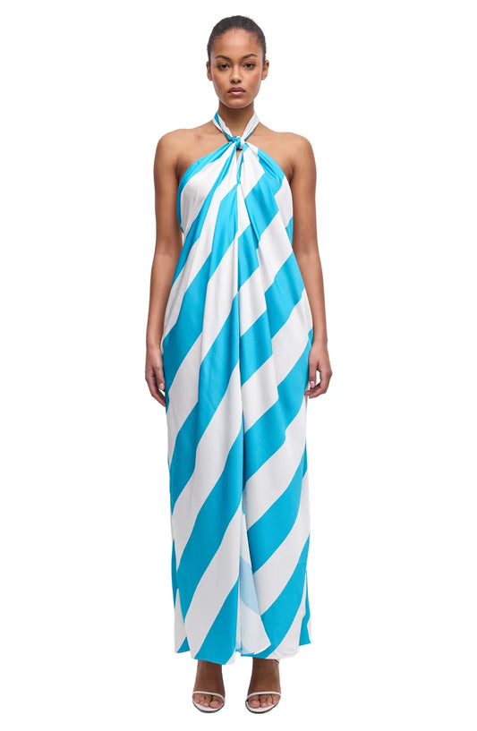 Chantell Dress Turquoise Ivory - Ronny Kobo