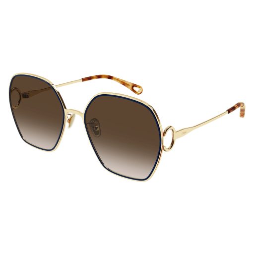 Women's Metal Sunglasses Gold Brown - Chloé
