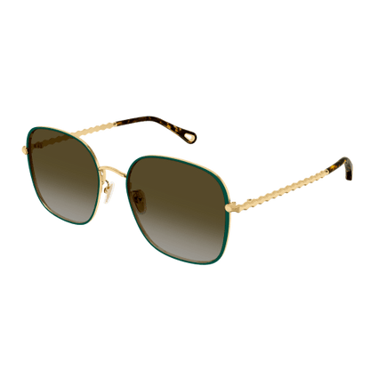 Square Sunglasses Green/Gold - Chloé