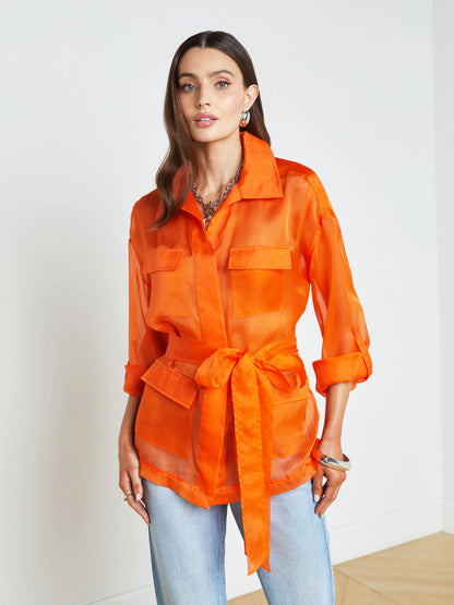 Colson Safari Jacket Pop Orange - L'AGENCE