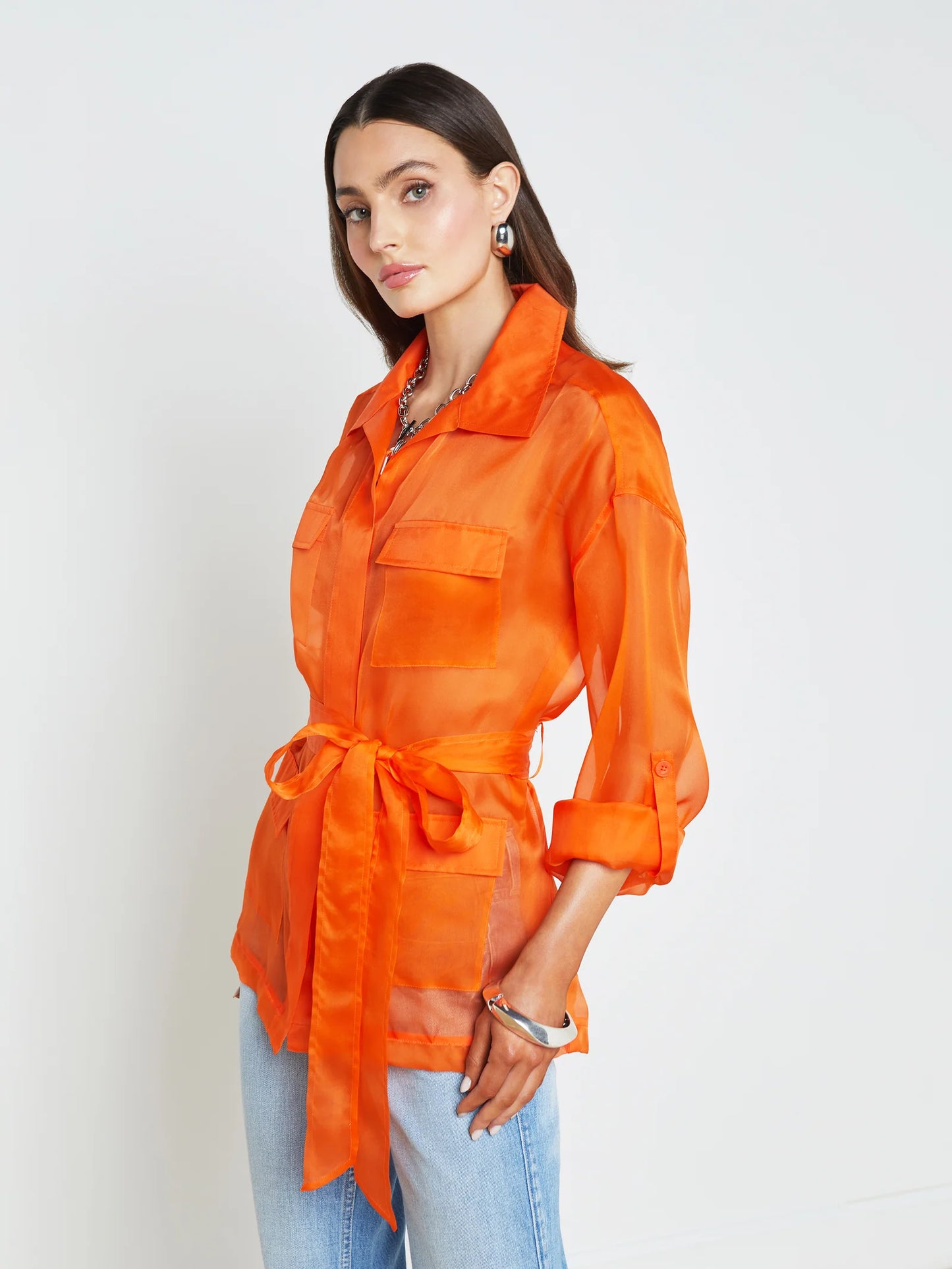 Colson Safari Jacket Pop Orange - L'AGENCE