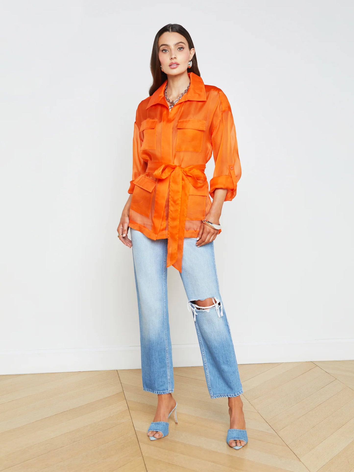 Colson Safari Jacket Pop Orange - L'Agence