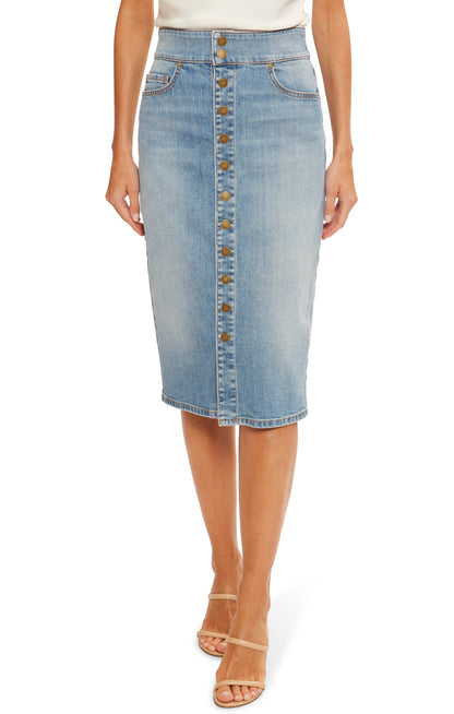 Karter High Waisted Denim Skirt Light Wash - Ramy Brook