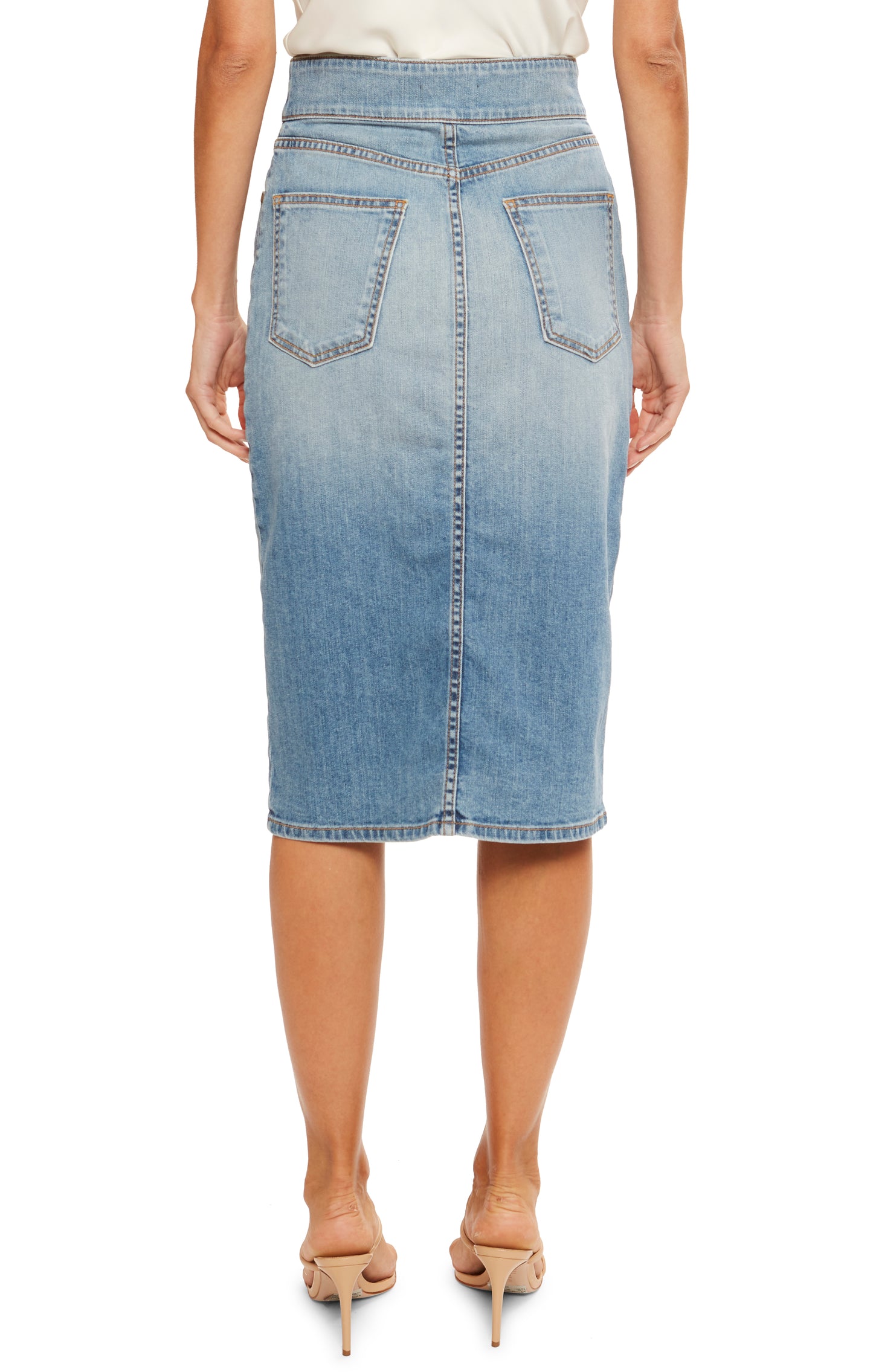 Karter High Waisted Denim Skirt Light Wash - Ramy Brook