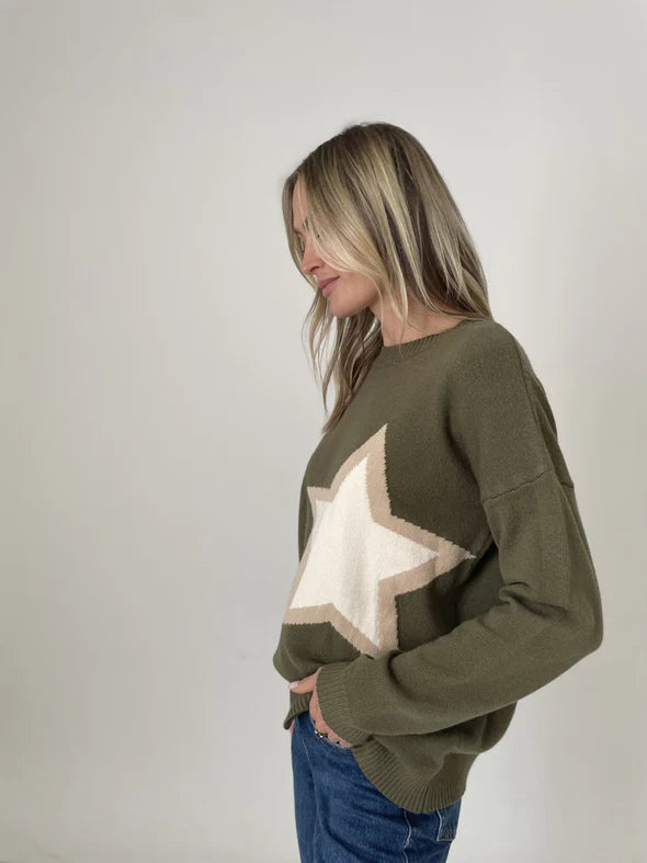 Lex Sweater Olive - Six Fifty Clothing