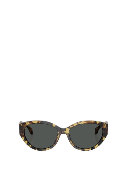 Signature Oval Sunglasses Brown/Yellow Havana - Versace