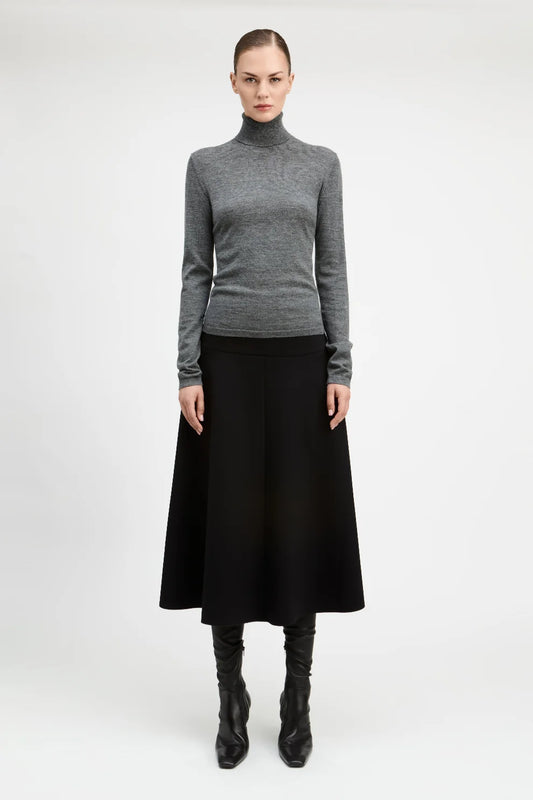 Antonia Ponte Midi Skirt Black - Derek Lam