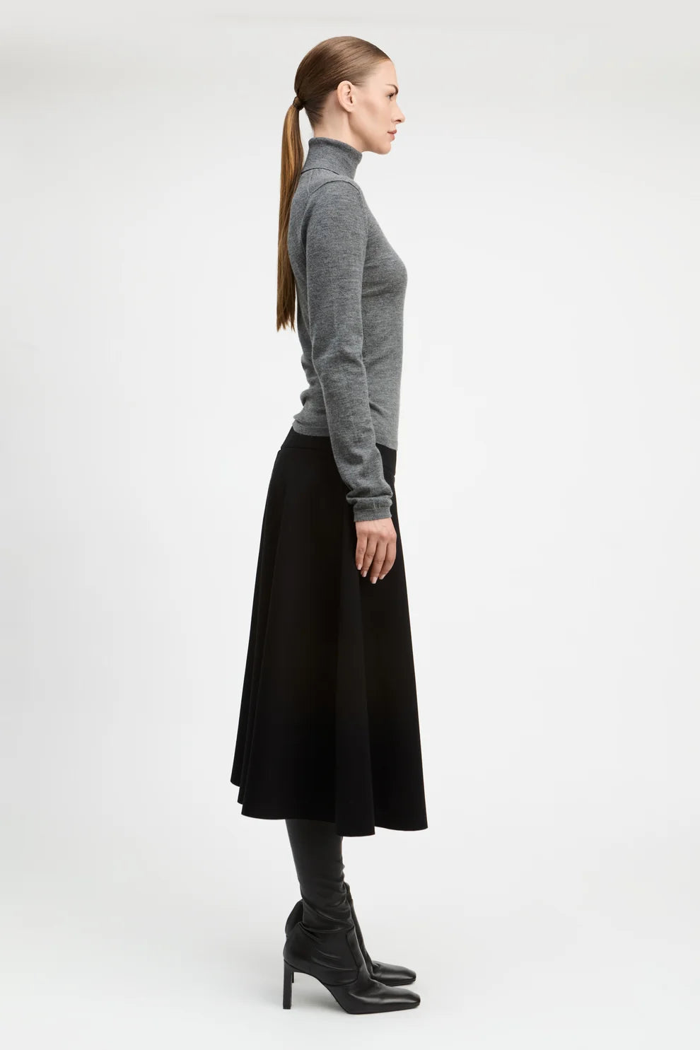 Antonia Ponte Midi Skirt Black - Derek Lam