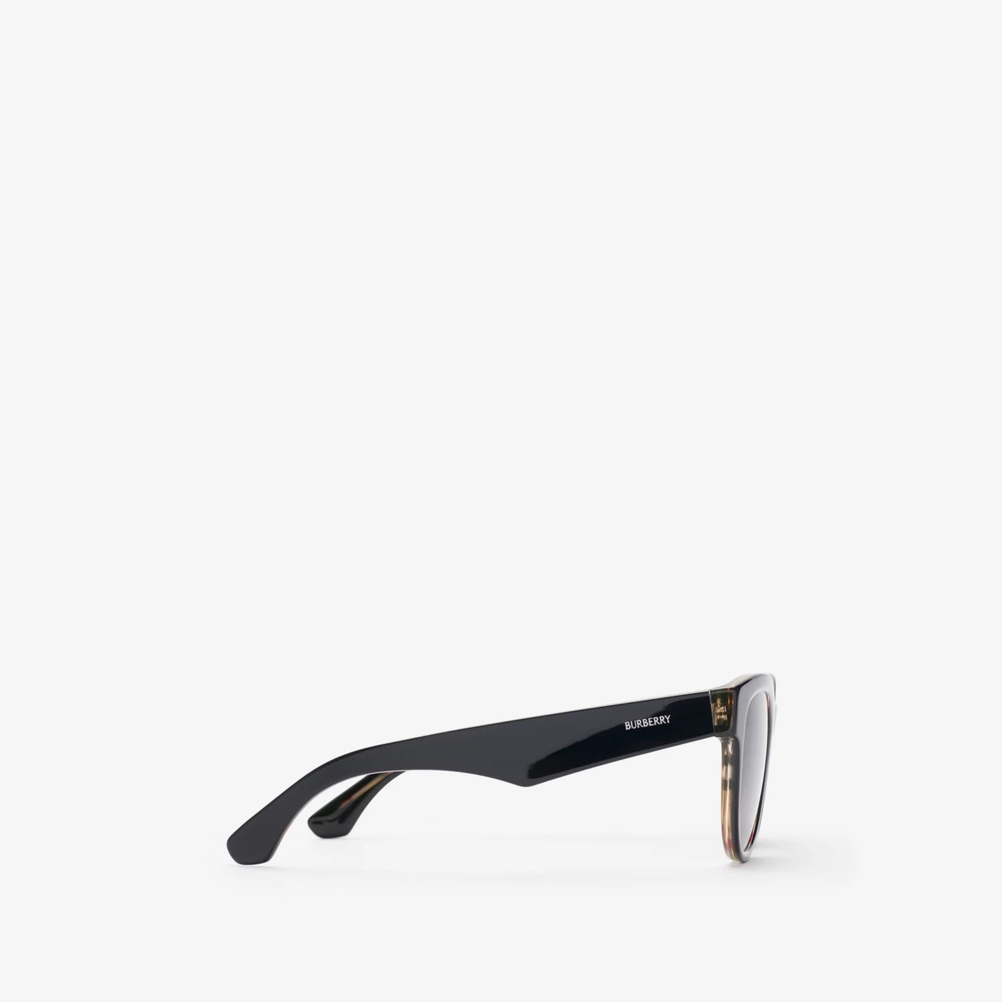 Check Round Sunglasses Black/Check - Burberry