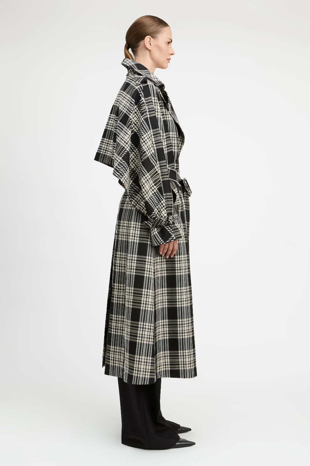Andrew Trench Coat Black/Ivory/White - Derek Lam