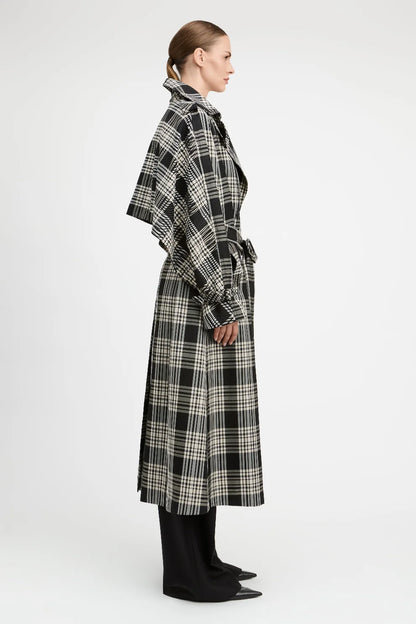 Andrew Trench Coat Black/Ivory/White - Derek Lam