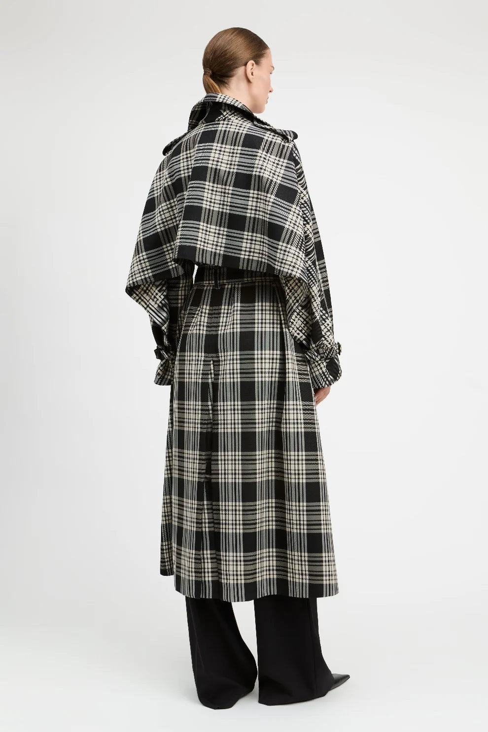 Andrew Trench Coat Black/Ivory/White - Derek Lam