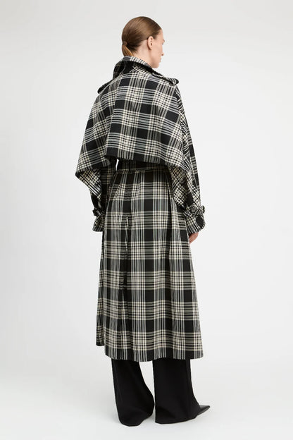 Andrew Trench Coat Black/Ivory/White - Derek Lam