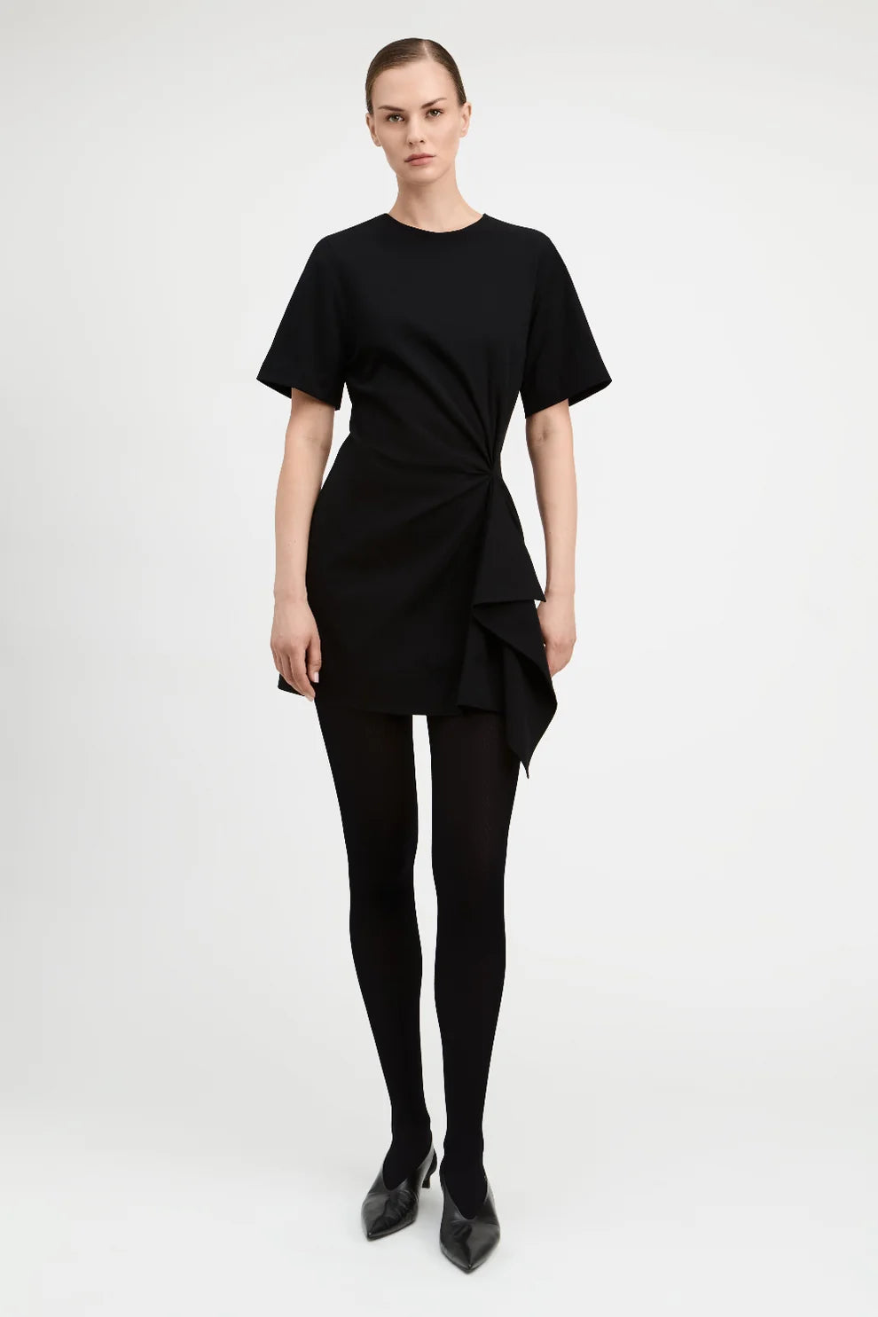 Daniel Origami Pleated Dress Black - Derek Lam