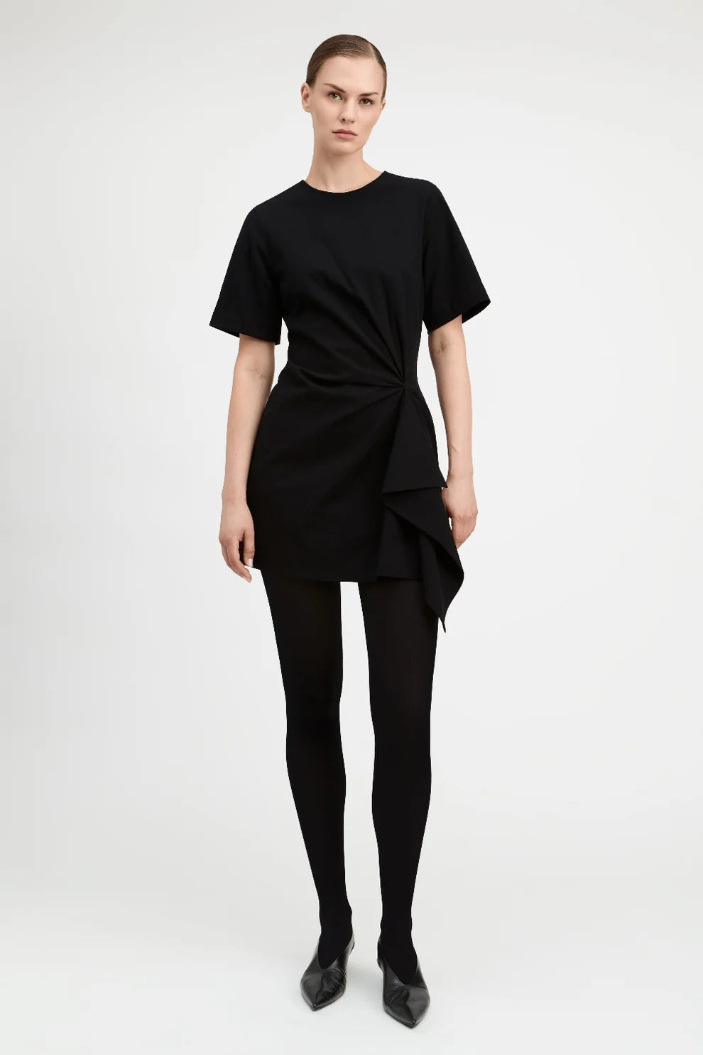 Daniel Origami Pleated Dress Black - Derek Lam