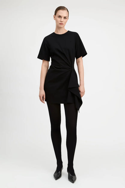 Daniel Origami Pleated Dress Black - Derek Lam