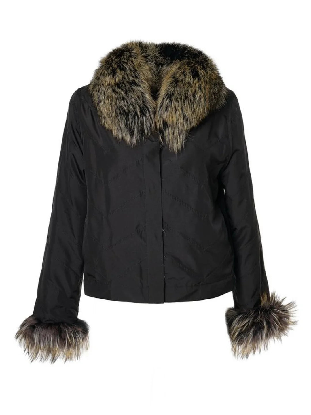 Reversible Silk to Fox Jacket Black/Gold Bleach - Díomí