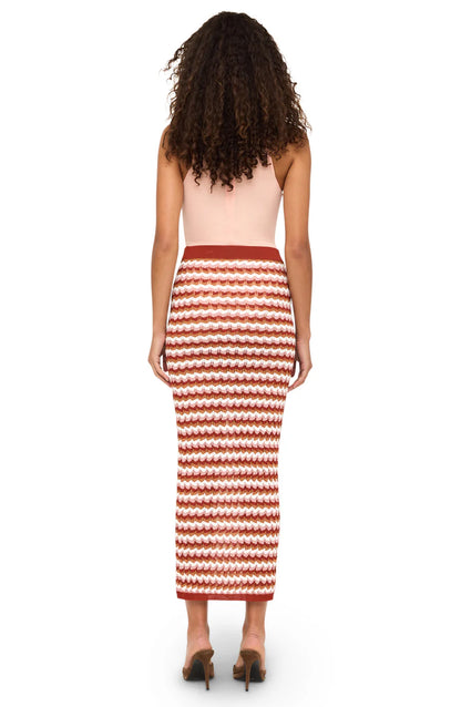 Drake Knit Skirt Rust Combo - Ronny Kobo