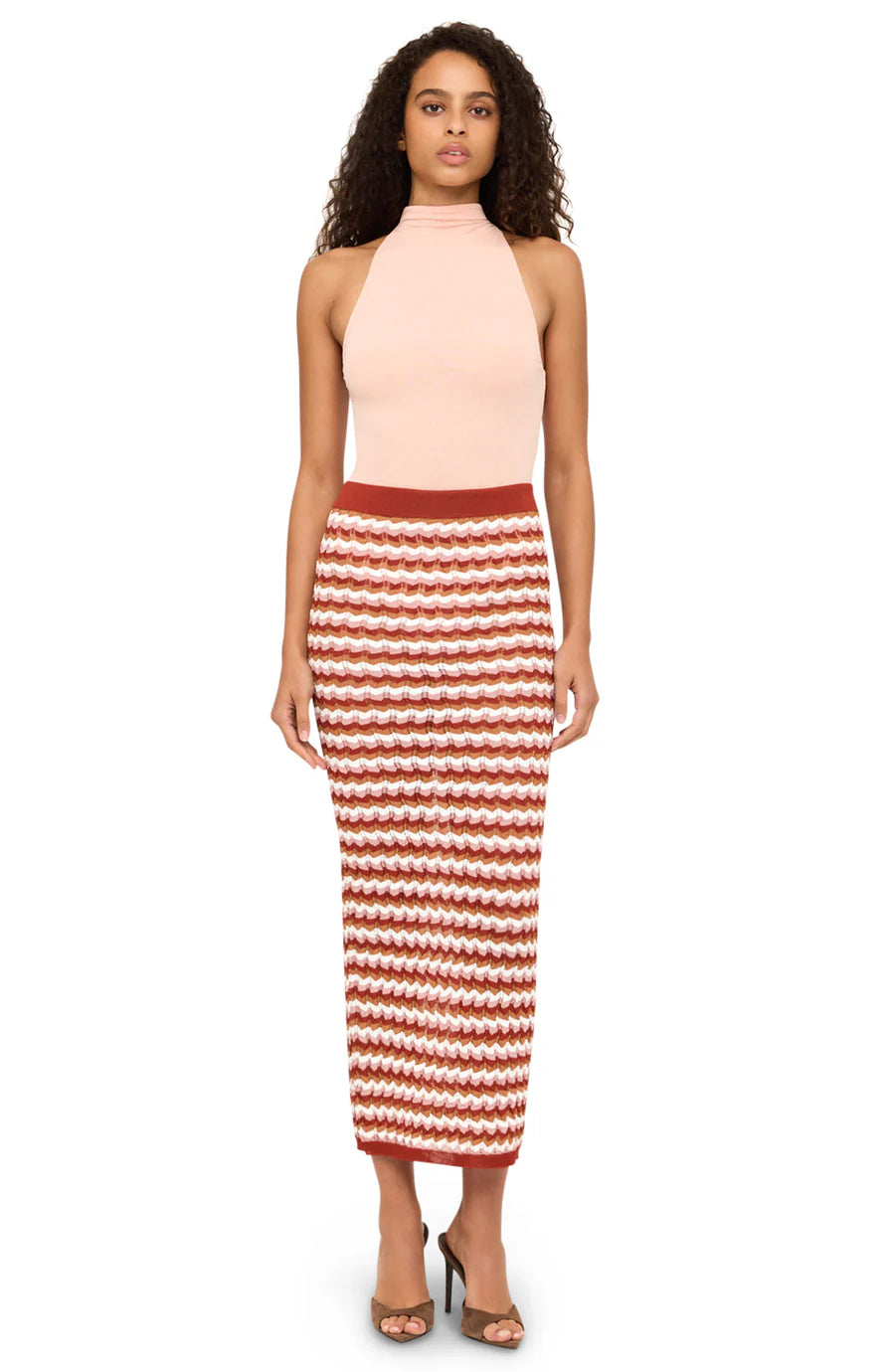 Drake Knit Skirt Rust Combo - Ronny Kobo
