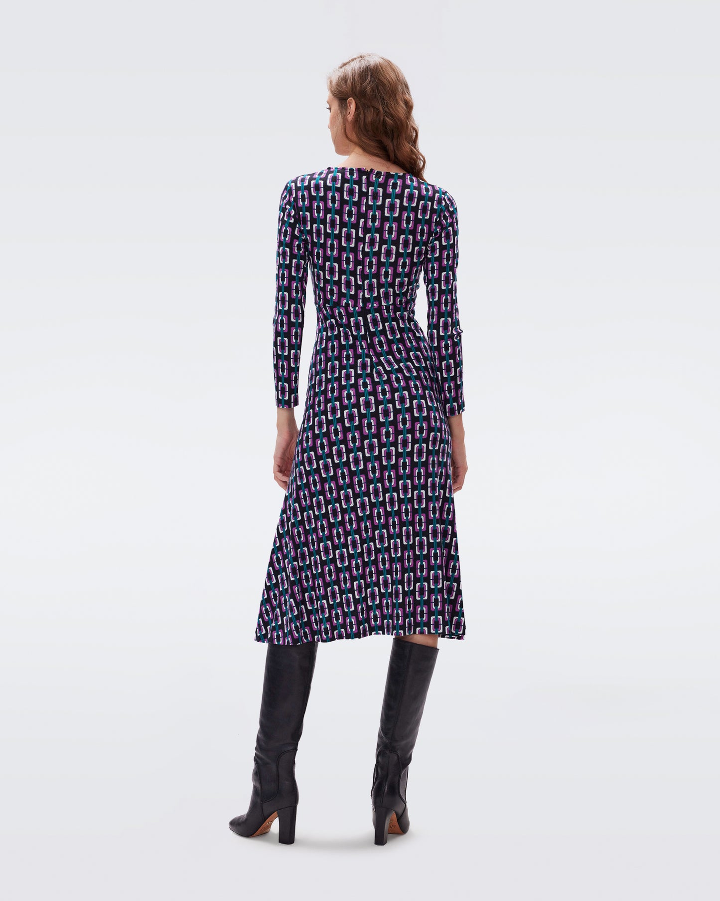 Timmy Midi Dress Chain Geo Multi - Diane Von Furstenberg