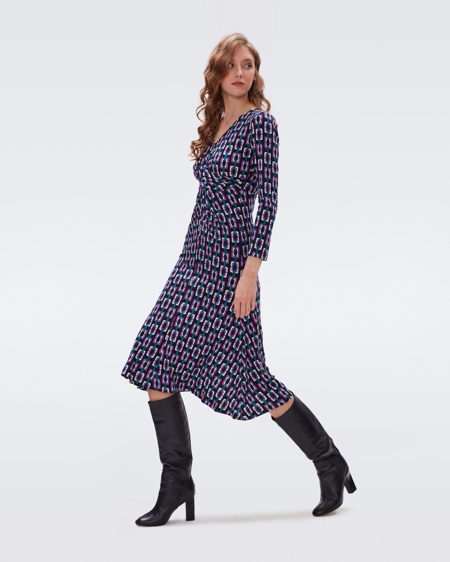 Timmy Midi Dress Chain Geo Multi - Diane Von Furstenberg