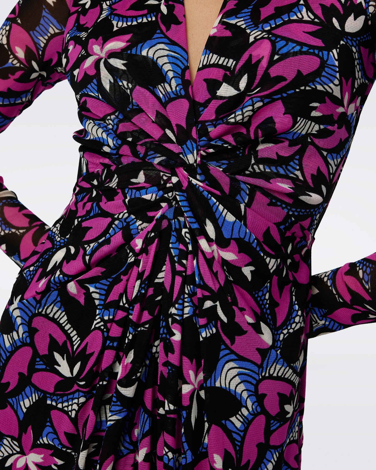 Kassia Mesh Dress Floral - Diane Von Furstenberg