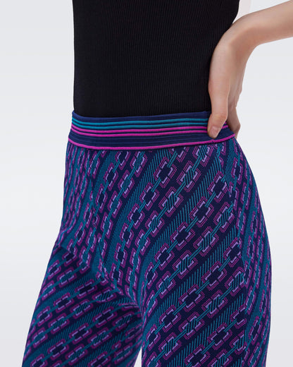 Ashdon Pants Knit Chain Emerald - Diane Von Furstenberg