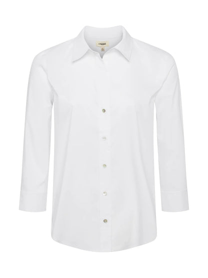 Daniella 3/4 Sleeve Blouse White - L'AGENCE