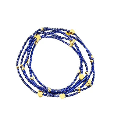 The Wonder Wrap Bracelet Dark Blue & Gold Multi - Love You More
