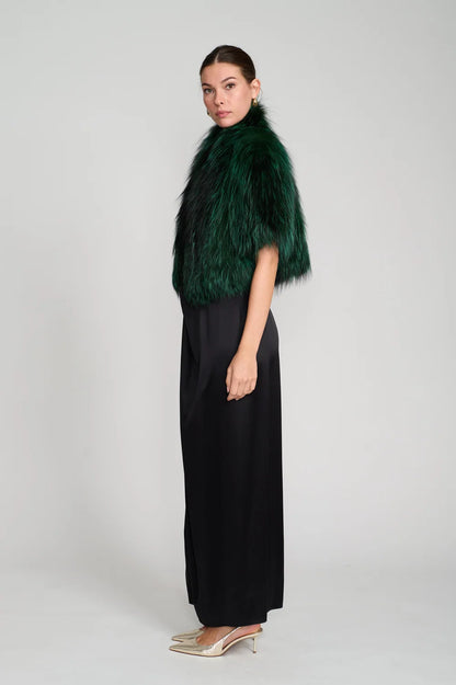 Knitted Fox Bolero Jacket Emerald - Díomí