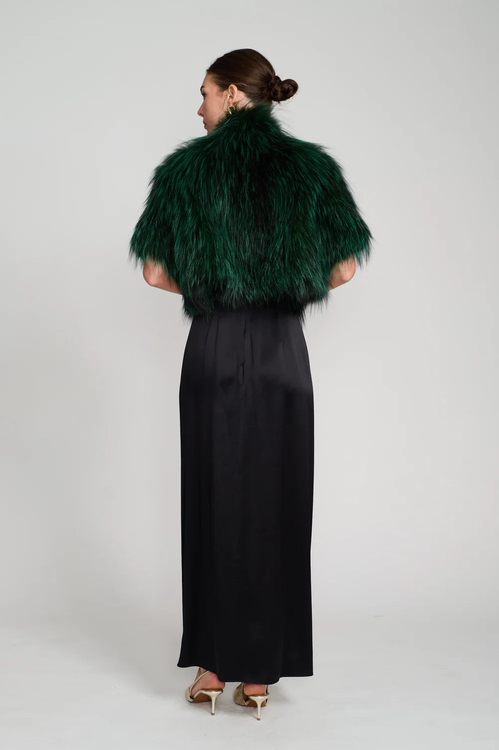 Knitted Fox Bolero Jacket Emerald - Díomí