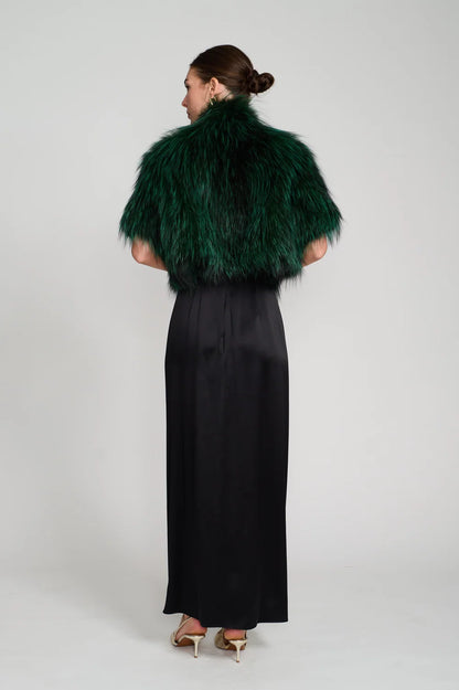 Knitted Fox Bolero Jacket Emerald - Díomí