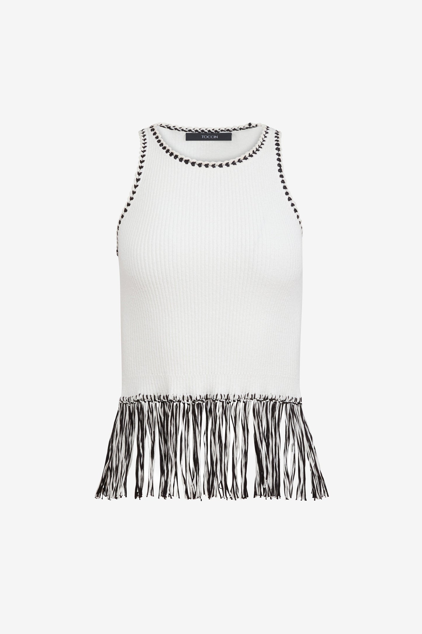 Dottie Fringe Racer Tank Optic/Jet - Toccin