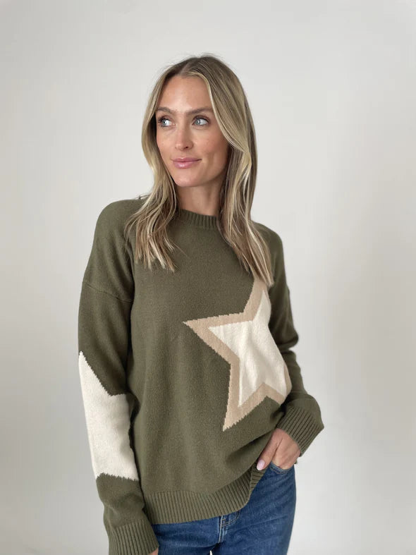 Lex Sweater Olive - Six Fifty Clothing