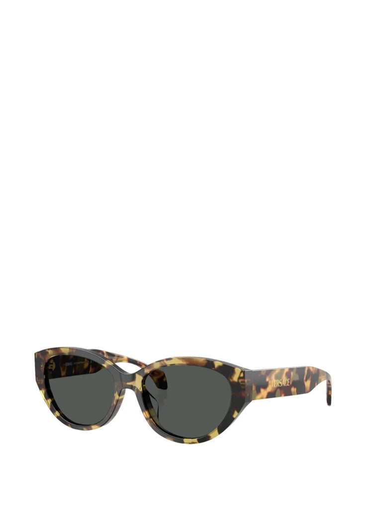 Signature Oval Sunglasses Brown/Yellow Havana - Versace