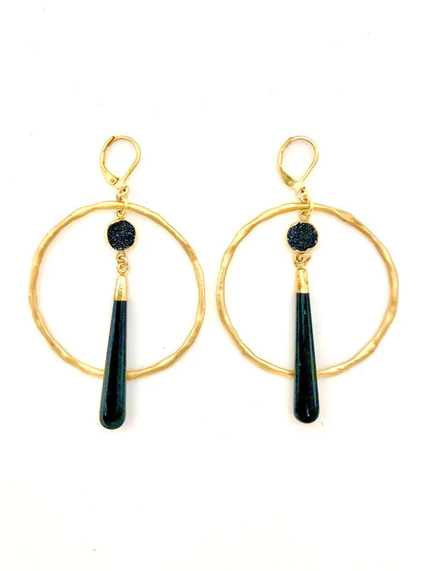 Large Jab Earrings Gold - Cimber Designs