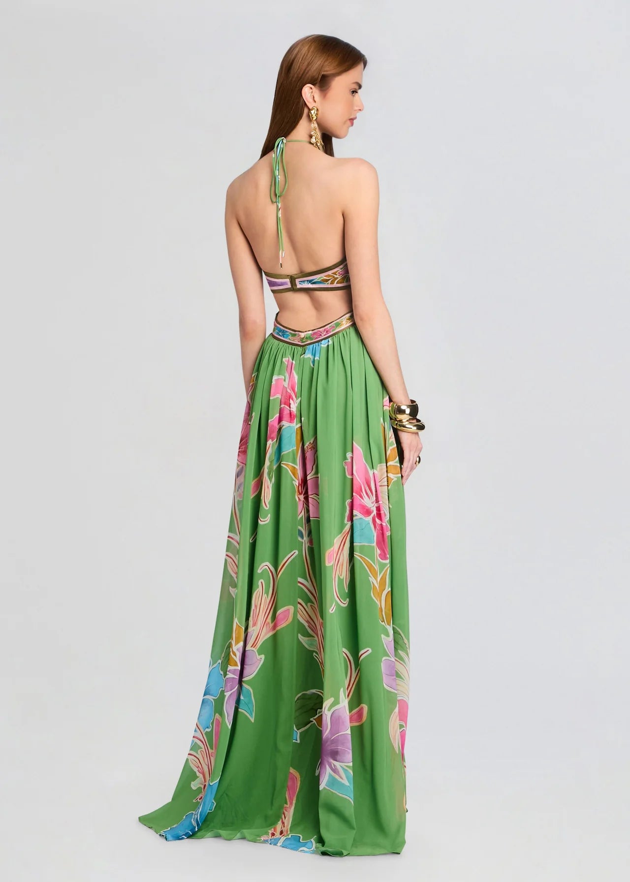 Rabel Dress Kiwi Hibiscus Floral - Retrofête