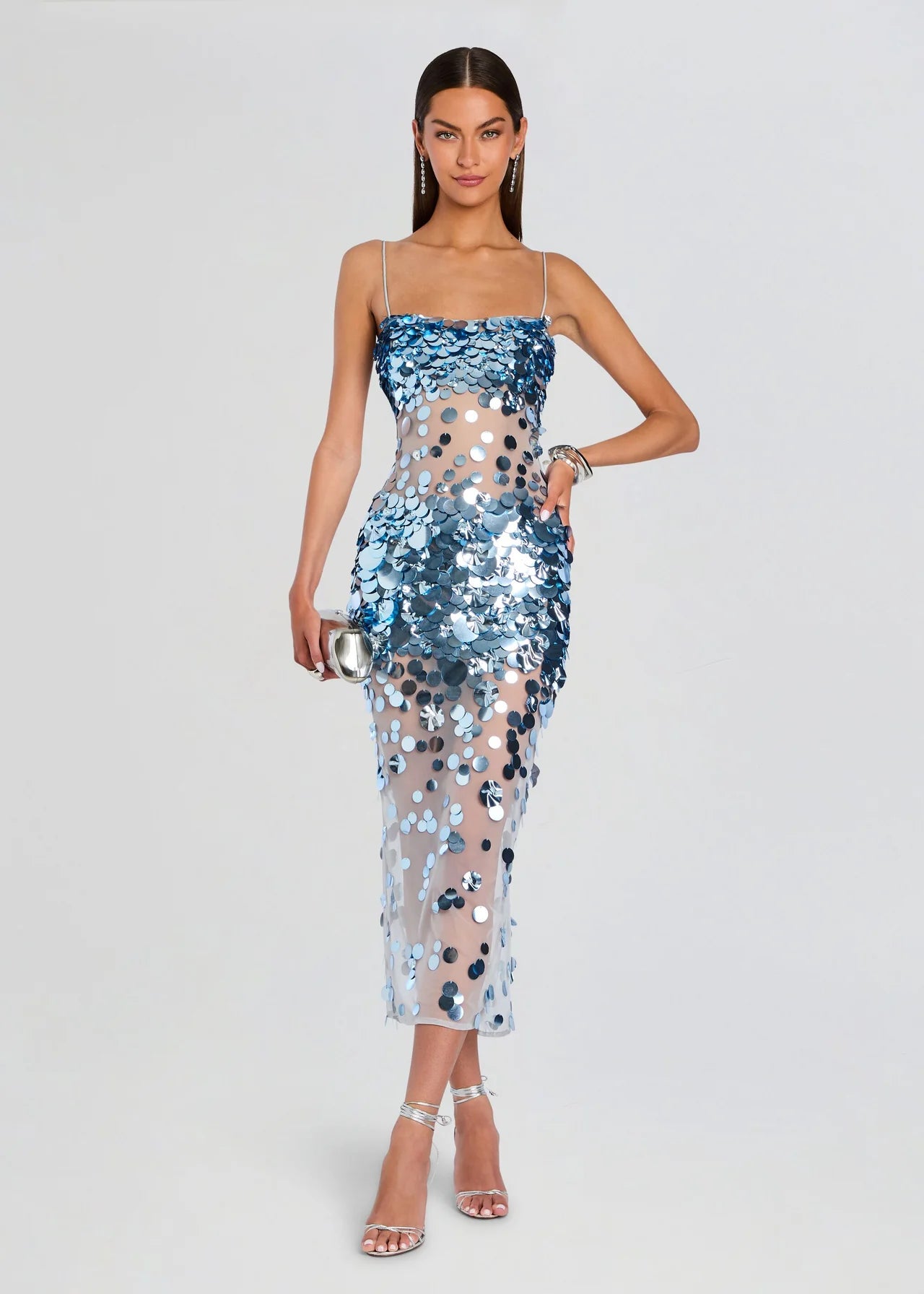 Mischa Sequin Dress Ice Blue - Retrofête