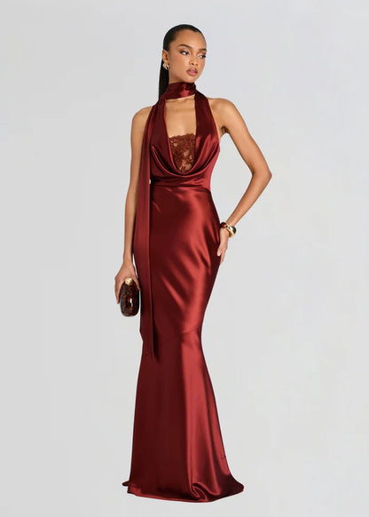 Melly Lace Dress Cigar - Retrofête