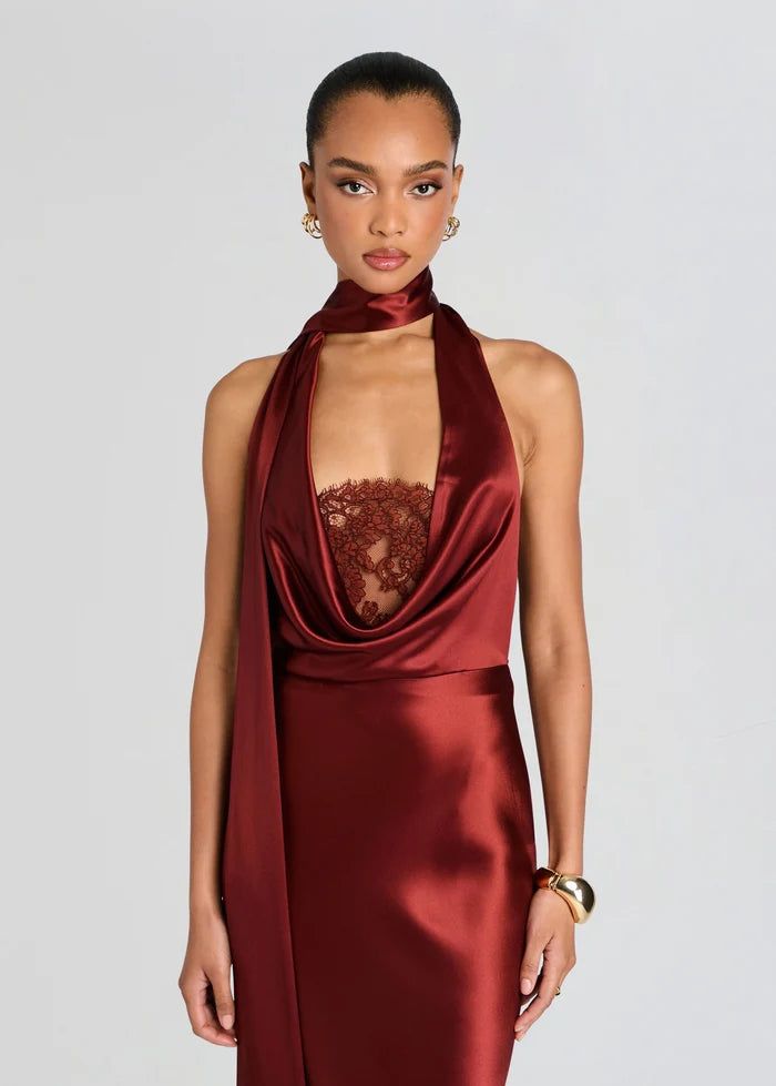 Melly Lace Dress Cigar - Retrofête