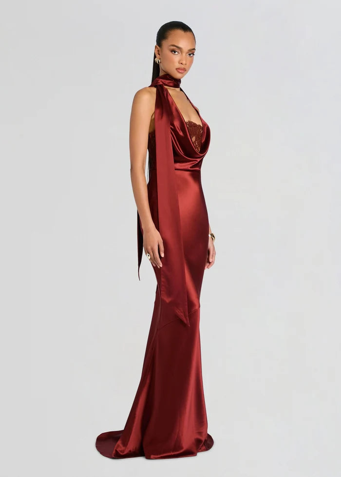 Melly Lace Dress Cigar - Retrofête