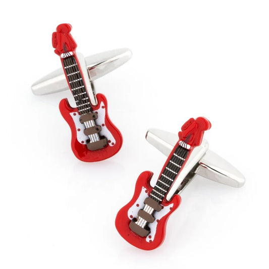 Electric Guitar Cufflinks Red - Stolen Riches