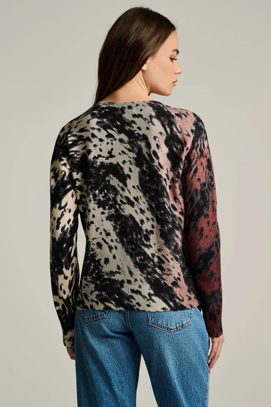 Running Wild Cotton Sweater Chocolate Feather - Lisa Todd