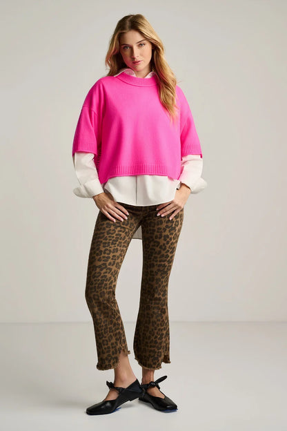 Crew Mate Cashmere Sweater Pink Flash - Lisa Todd