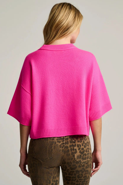 Crew Mate Cashmere Sweater Pink Flash - Lisa Todd