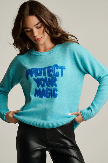 Protect Your Magic Cashmere Sweater Blue Magic - Lisa Todd