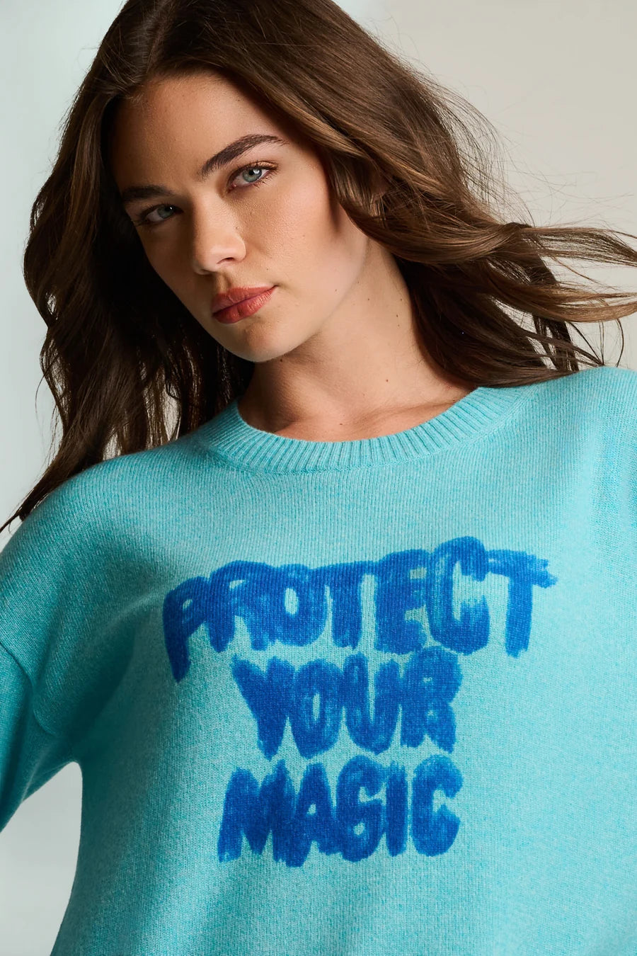 Protect Your Magic Cashmere Sweater Blue Magic - Lisa Todd
